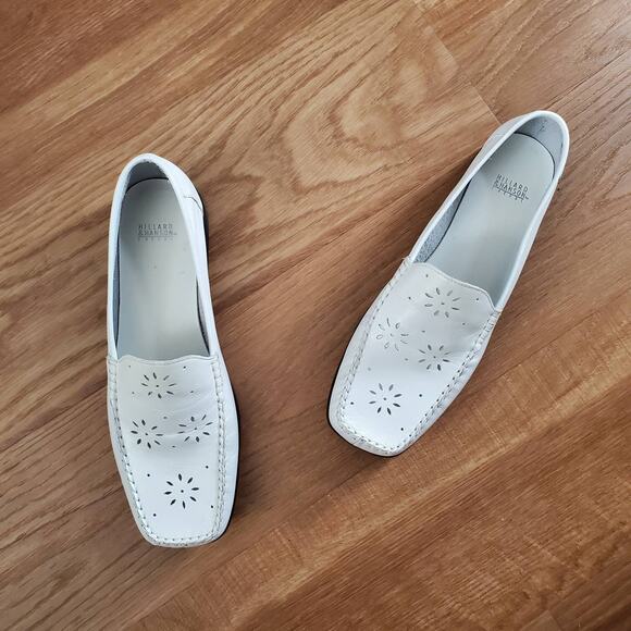 Vintage 1990s Y2K Hillard & Hanson White Leather Cut Out Loafers - Picture 8 of 8